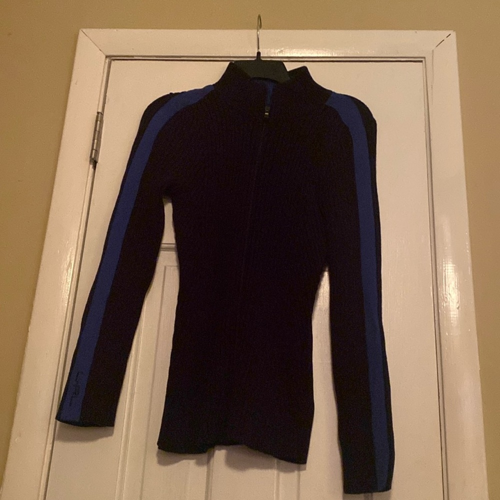 Lauren active Blue and Black zipup sweater